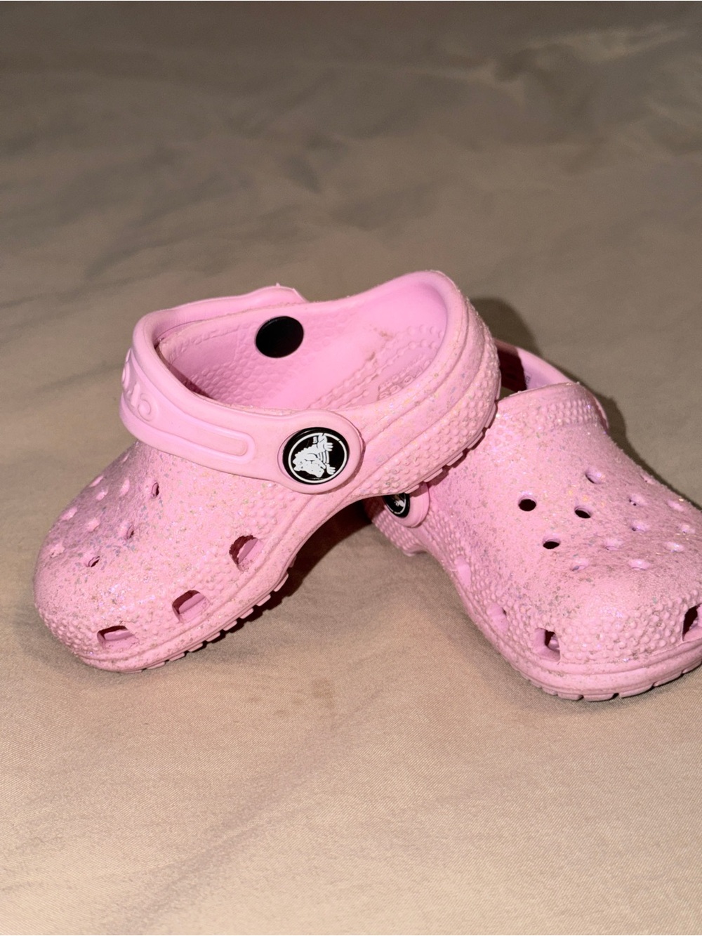 CROCS Kids Pink Sparkle Classic Clogs 💖
